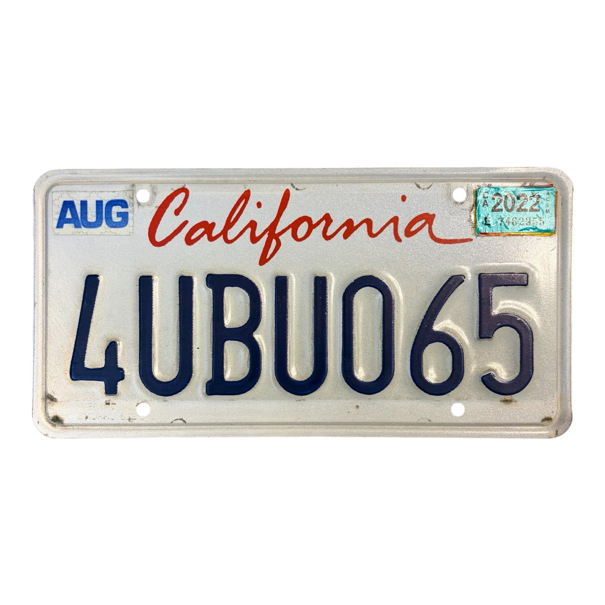 Authentic California License Plate