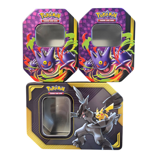 3 Empty Pokemon Tins/Storage Containers